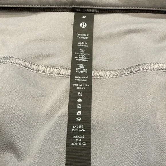 Lululemon ABC Classic-Fit 5 Pocket Pant Warpstreme Stretch Gray W36 - Picture 9 of 14